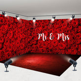 Aperturee - Aperturee Romantic Rose Mr Mrs Valentines Day Room Set Backdrop