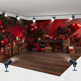 Aperturee - Aperturee Retro Wood Cabinet Valentines Vibe Room Set Backdrop