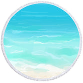 Aperturee - Aperturee Serene Poolside?Scene Yellow Sand Round Beach Towel