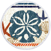 Aperturee - Aperturee Poolside Relaxation Oceanic Motif Round Beach Towel