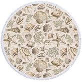 Aperturee - Aperturee Oceanic Summer Vibe Pattern Cute Round Beach Towel
