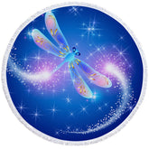 Aperturee - Aperturee Cosmic Sweet Summer Blue Galactic Round Beach Towel