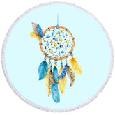 Aperturee - Aperturee Traditional Dreamcatcher Holiday Round Beach Towel