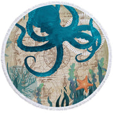 Aperturee - Aperturee Desert Treasure Octopus Mysterious Round Beach Towel