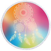 Aperturee - Aperturee Colorful Dream Catchers Dreamy Round Beach Towel