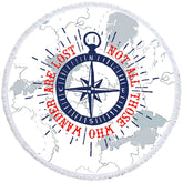 Aperturee - Aperturee Mysterious Simple Compass Journey Round Beach Towel