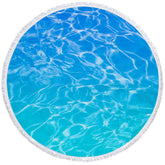 Aperturee - Aperturee Simple Waves Pattern Summer Vibe Round Beach Towel