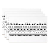 Aperturee - Black Pattern Repeat White Dining Set Of 4 Placemats