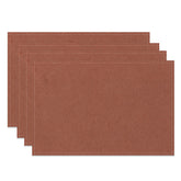 Aperturee - Heatproof Red Brown Simple Dining Set Of 4 Placemats