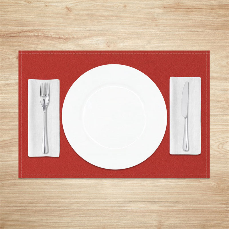 Aperturee - Red Modern Dinner Set Of 4 Placemats For Kitchen