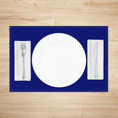 Aperturee - Dark Blue Solid Color Dining Set Of 4 Placemats