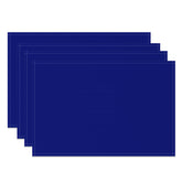 Aperturee - Dark Blue Solid Color Dining Set Of 4 Placemats