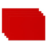 Aperturee - Red Solid Color Fabric Dining Set Of 4 Placemats