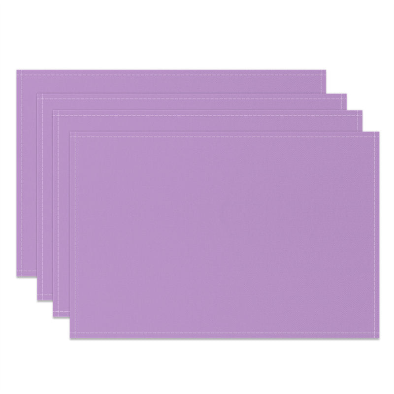 Aperturee - Elegant Purple Solid Color Dining Set Of 4 Placemats