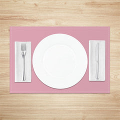 Aperturee - Pure Pink Pattern Fabric Dining Set Of 4 Placemats