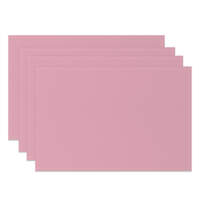 Aperturee - Pure Pink Pattern Fabric Dining Set Of 4 Placemats