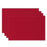 Aperturee - Red Premium Solid Color Dining Set Of 4 Placemats