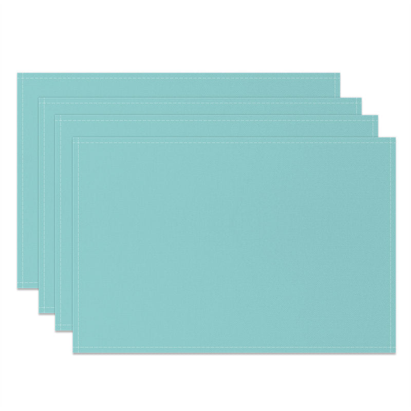 Aperturee - Tiffany Blue Premium Solid Color Set Of 4 Placemats