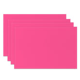 Aperturee - Bright Pink Solid Color Fabric Set Of 4 Placemats