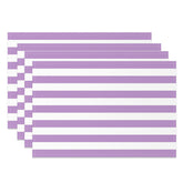 Aperturee - Modern Purple White Stripes Print Set Of 4 Placemats