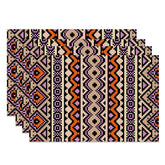 Aperturee - Brown Purple Abstract Patterns Set Of 4 Placemats