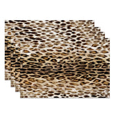 Aperturee - Brown Lifelike Leopard Vintge Set Of 4 Placemats