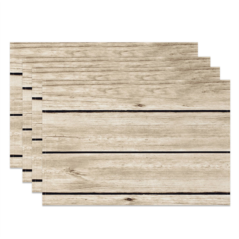Aperturee - Vintage Light Brown Wood Grain Set Of 4 Placemats