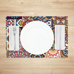 Aperturee - African Tribal Vintage Dining Set Of 4 Placemats