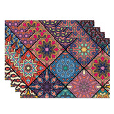 Aperturee - Colorful Gorgeous Vintage Plaid Set Of 4 Placemats