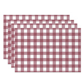 Aperturee - Purple Red White Plaid Modern Set Of 4 Placemats