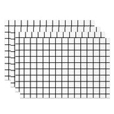 Aperturee - Simple White Black Plaid Modern Set Of 4 Placemats