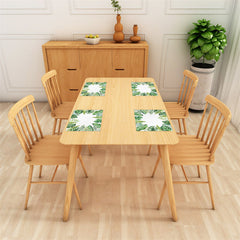 Aperturee - Green Tropical Leaf Spring Dining Set Of 4 Placemats
