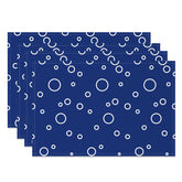 Aperturee - Blue White Circles Simple Dining Set Of 4 Placemats