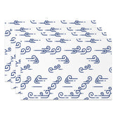 Aperturee - White White Wavy Lines Set Of 4 Placemats For Table