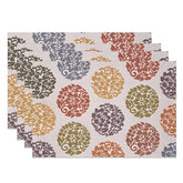 Aperturee - Colorful Pattern Vintage Dining Set Of 4 Placemats