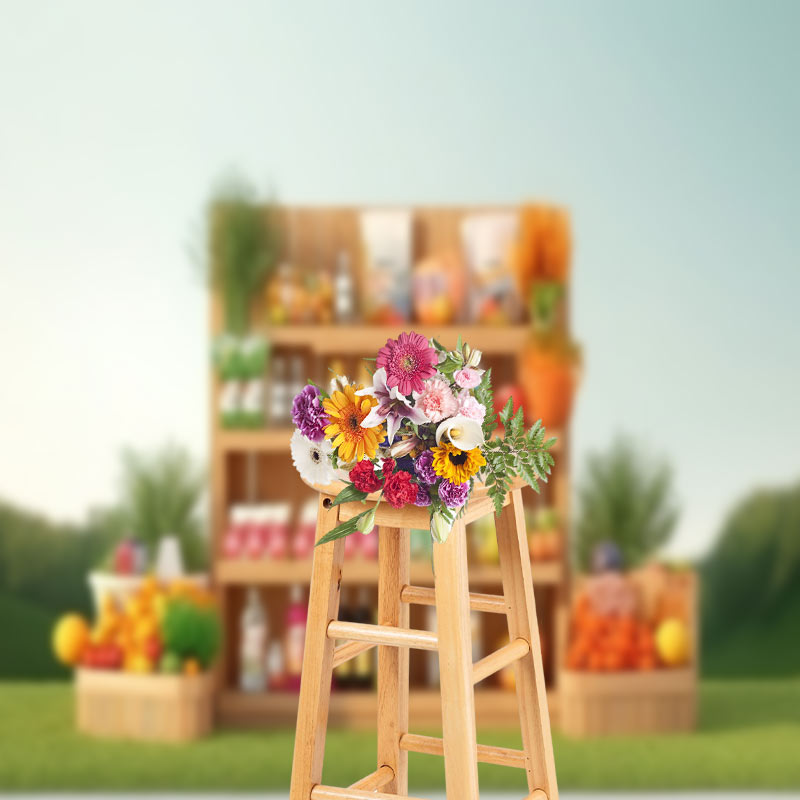Aperturee - Fruit Beverage Store Birthday Cake Smash Backdrops