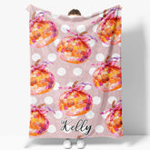 Aperturee - Pumpkin Disco Ball Halloween Custom Name Blanket