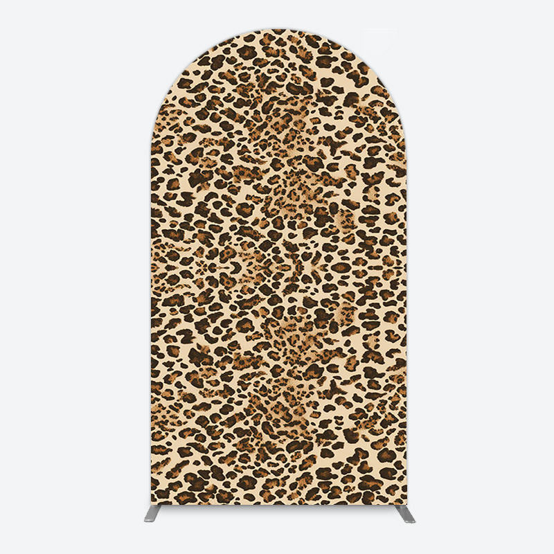 Aperturee - Aperturee Abstract Leopard Print Happy Birthday Arch Backdrop