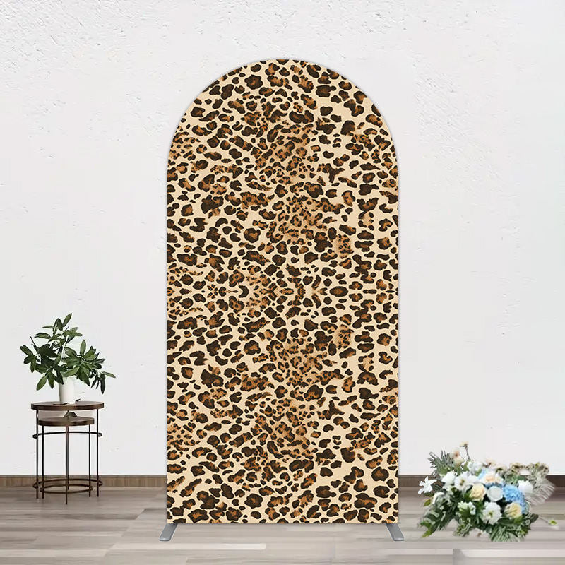 Aperturee - Aperturee Abstract Leopard Print Happy Birthday Arch Backdrop