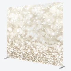 Aperturee - Aperturee Yellow Bokeh Snowflake Christmas Pillow Case Backdrop