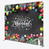 Aperturee - Aperturee Xmas Leaf Feliz Navidad Festive Pillow Case Backdrop