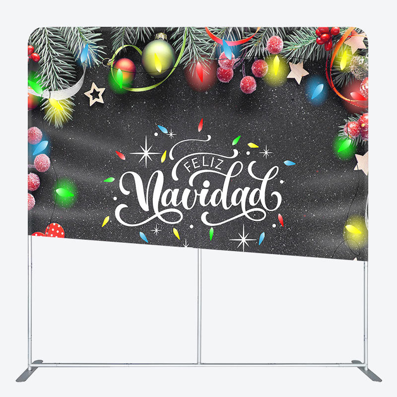 Aperturee - Aperturee Xmas Leaf Feliz Navidad Festive Pillow Case Backdrop
