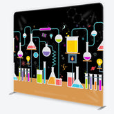 Aperturee Colorful Science Lab Chemistry Experiment Square Double-Sided Backdrop, Fun Party and Photo Booth Decor