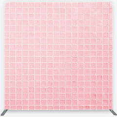Aperturee Soft Pastel Pink Tile Pattern Square Double-Sided Backdrop, Modern Minimalist Design for Photography