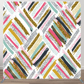 Aperturee - Aperturee Glitter Painted Stripes Fabric Party Backdrop Cover