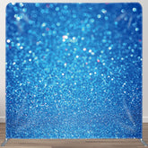 Aperturee - Aperturee Blue Sparkling Bokeh Fabric Party Backdrop Cover