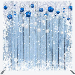 Aperturee - Aperturee Winter Snowflake Wood Christmas Pillow Case Backdrop