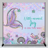 Aperturee - Custom Name Sweet Mermaid Scale Baby Shower Backdrop