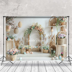 Aperturee - Flowers Decorative Basket Indoor Photography Backdrop