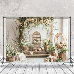 Aperturee - Rose Easter Egg Decoration Spring Photo Backdrop